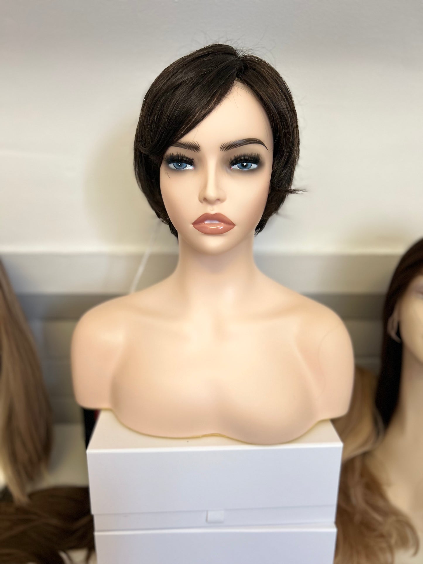 Casey wig in Deep smokey brown by Amore Rene of Paris