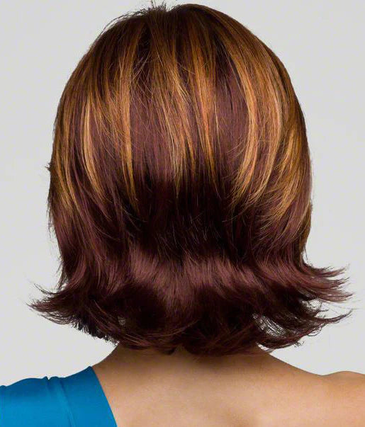 View of Fuschia wig from the back