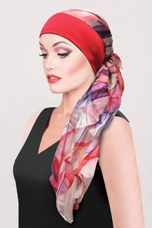 Amalfi Scarf in Red Band - Headwear by Hairworld