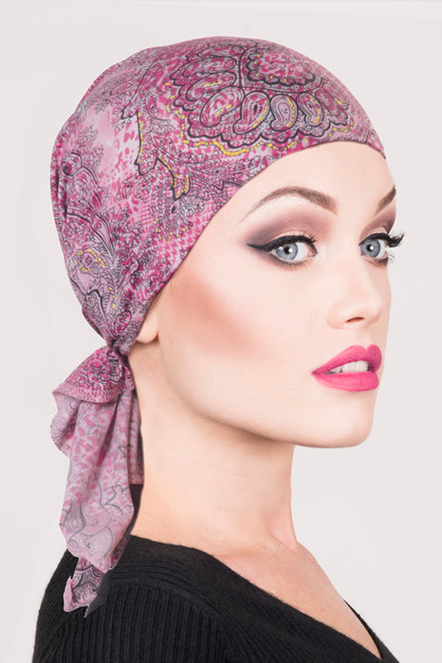 Mia Bandana in Pink Paisley - Headwear by Hairworld