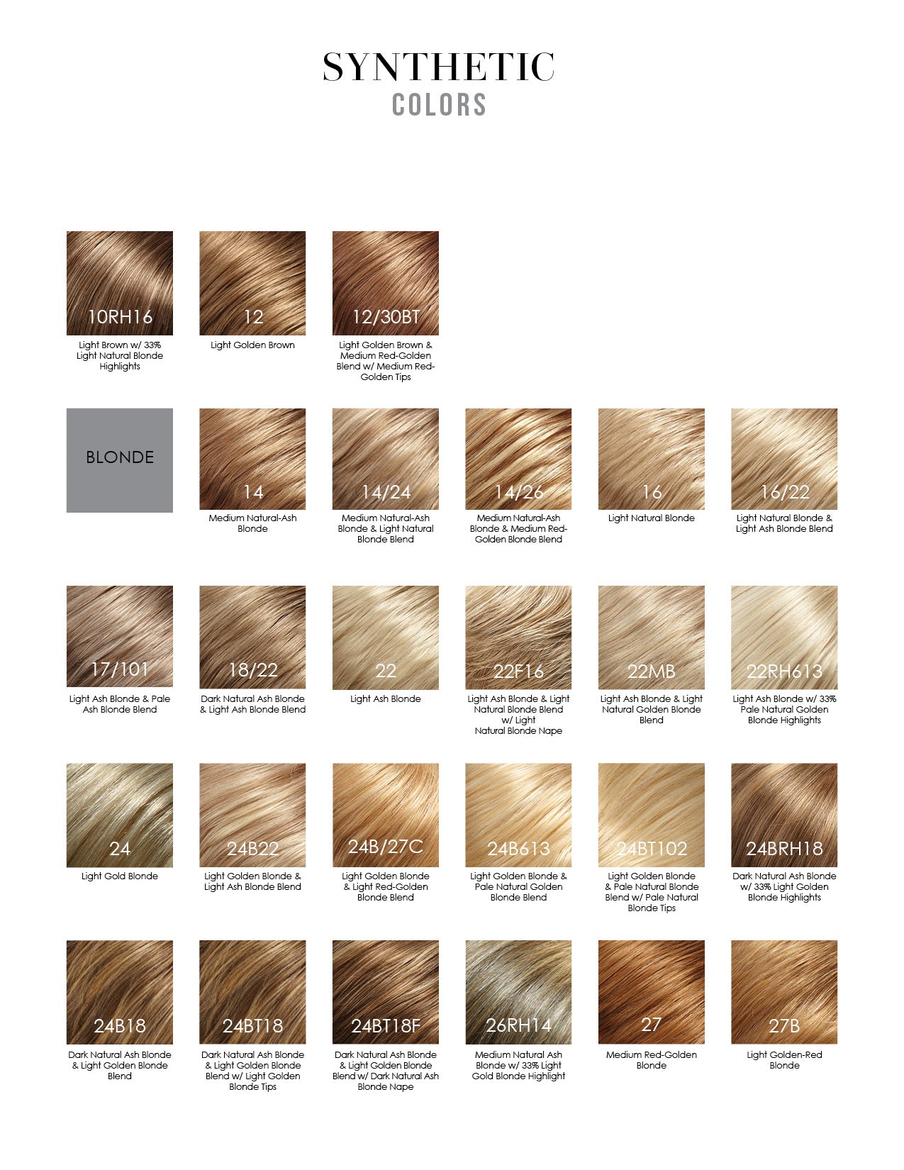 Jon Reanu colour chart blondes