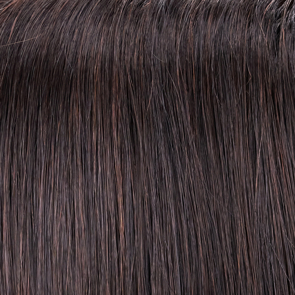Close-up of dark brown hair strands