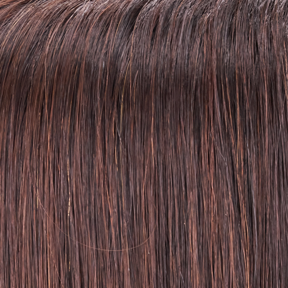 Close-up of dark brown hair strands