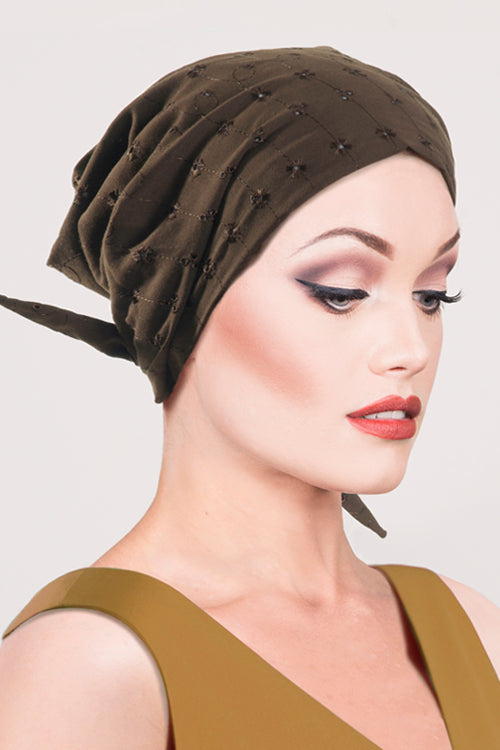 Eyelet Scarf  Brown - Headwear by Hairworld