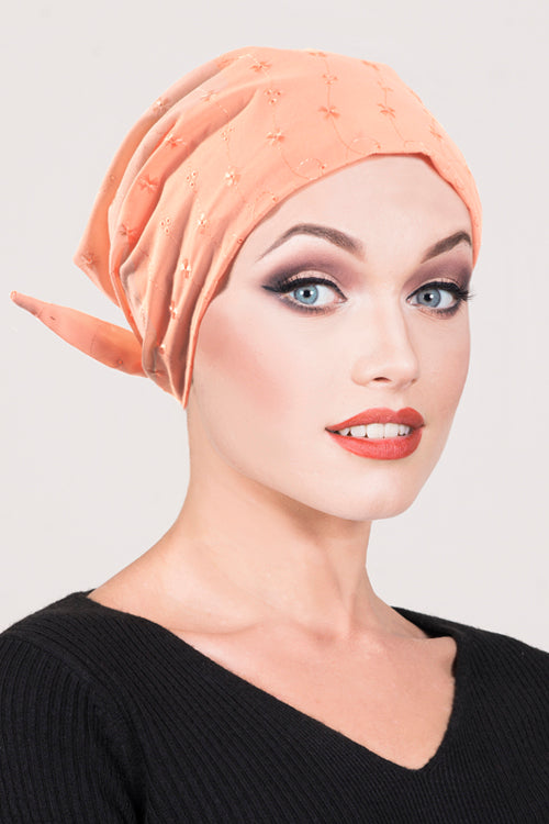 Eyelet Scarf Peach - Headwear by Hairworld