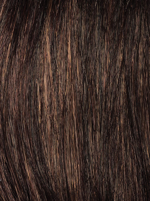 Close-up of dark brown hair texture