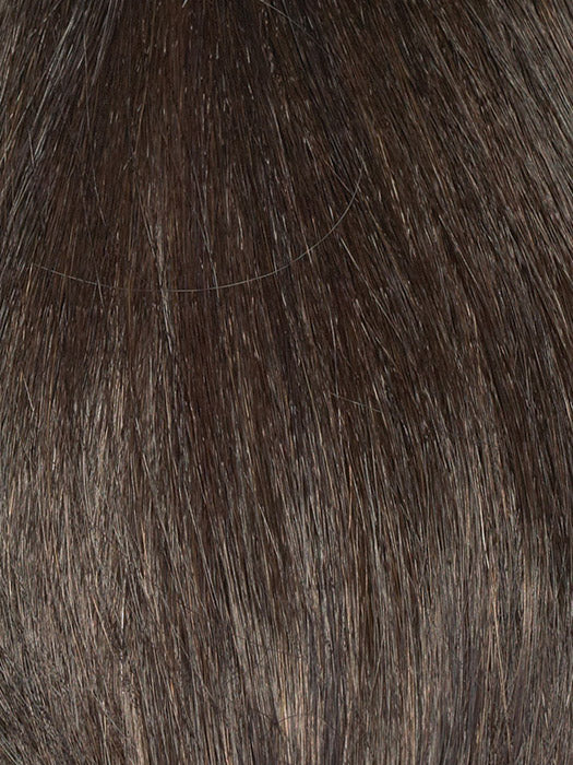 Close-up of dark brown hair texture