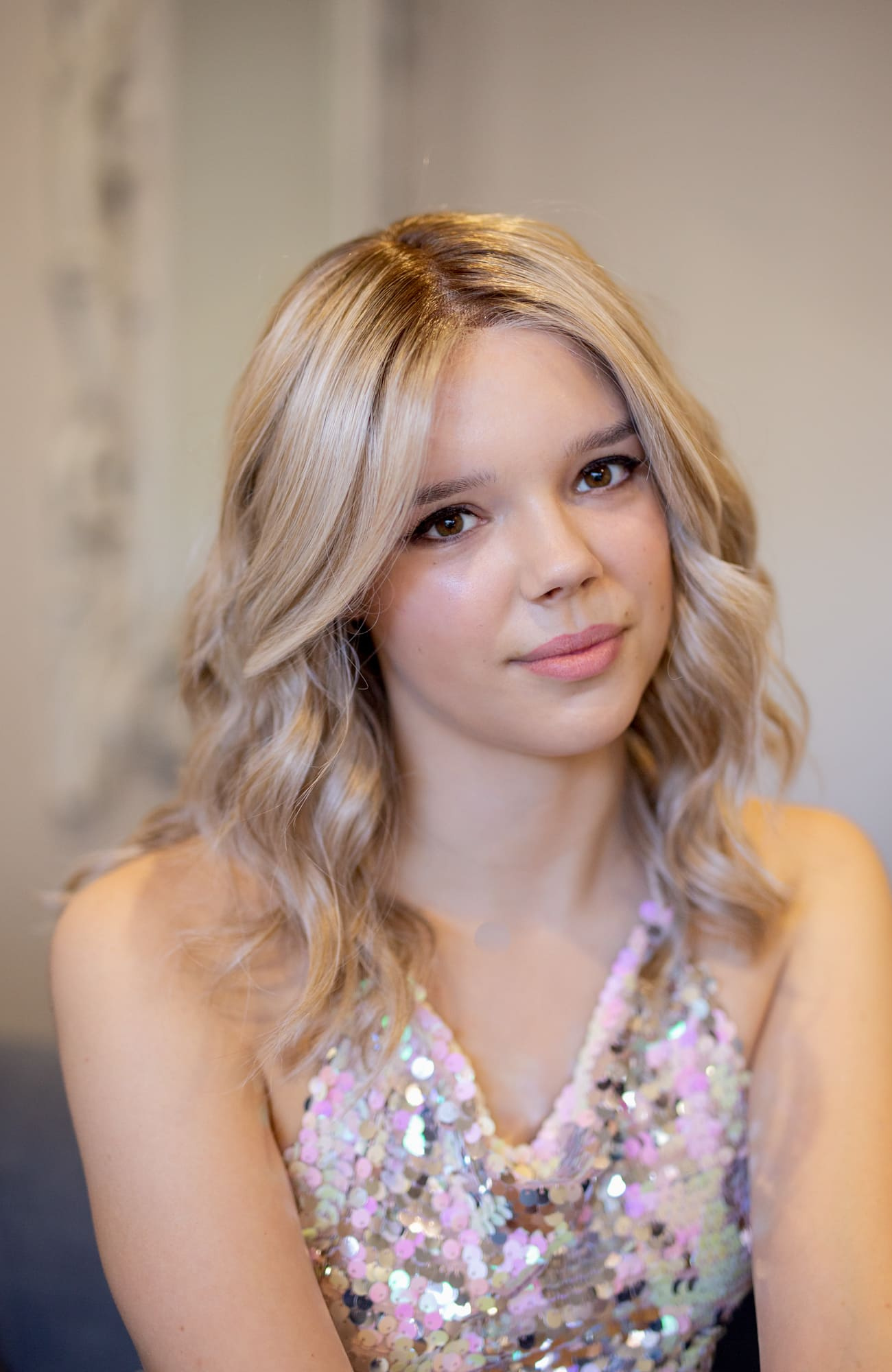 Elle in Byron Bay petite wig company 