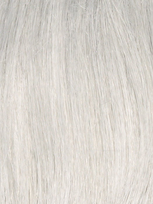 Close-up of light gray hair color swatch