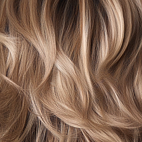 Close-up of wavy blonde hair