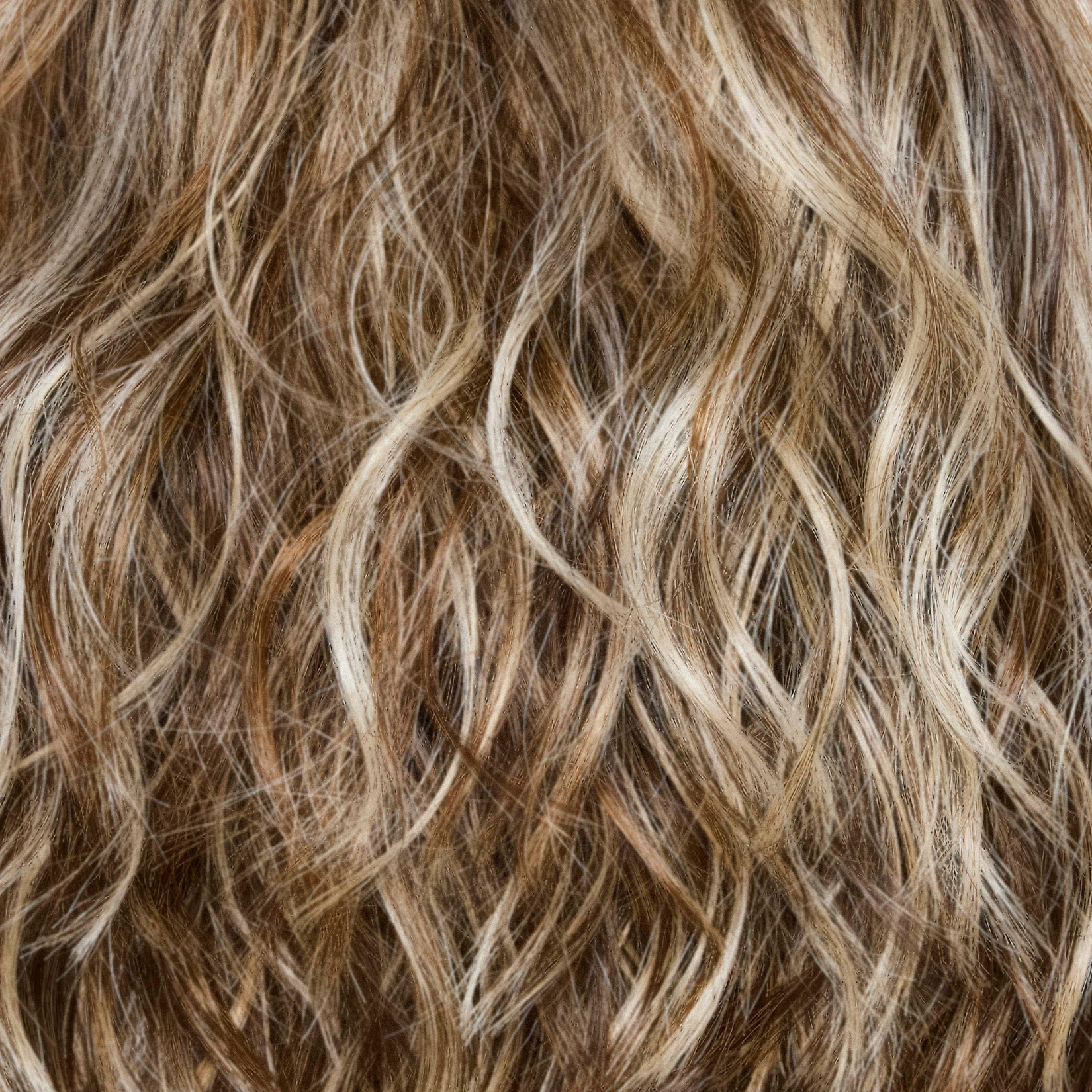 Close-up of wavy brown hair