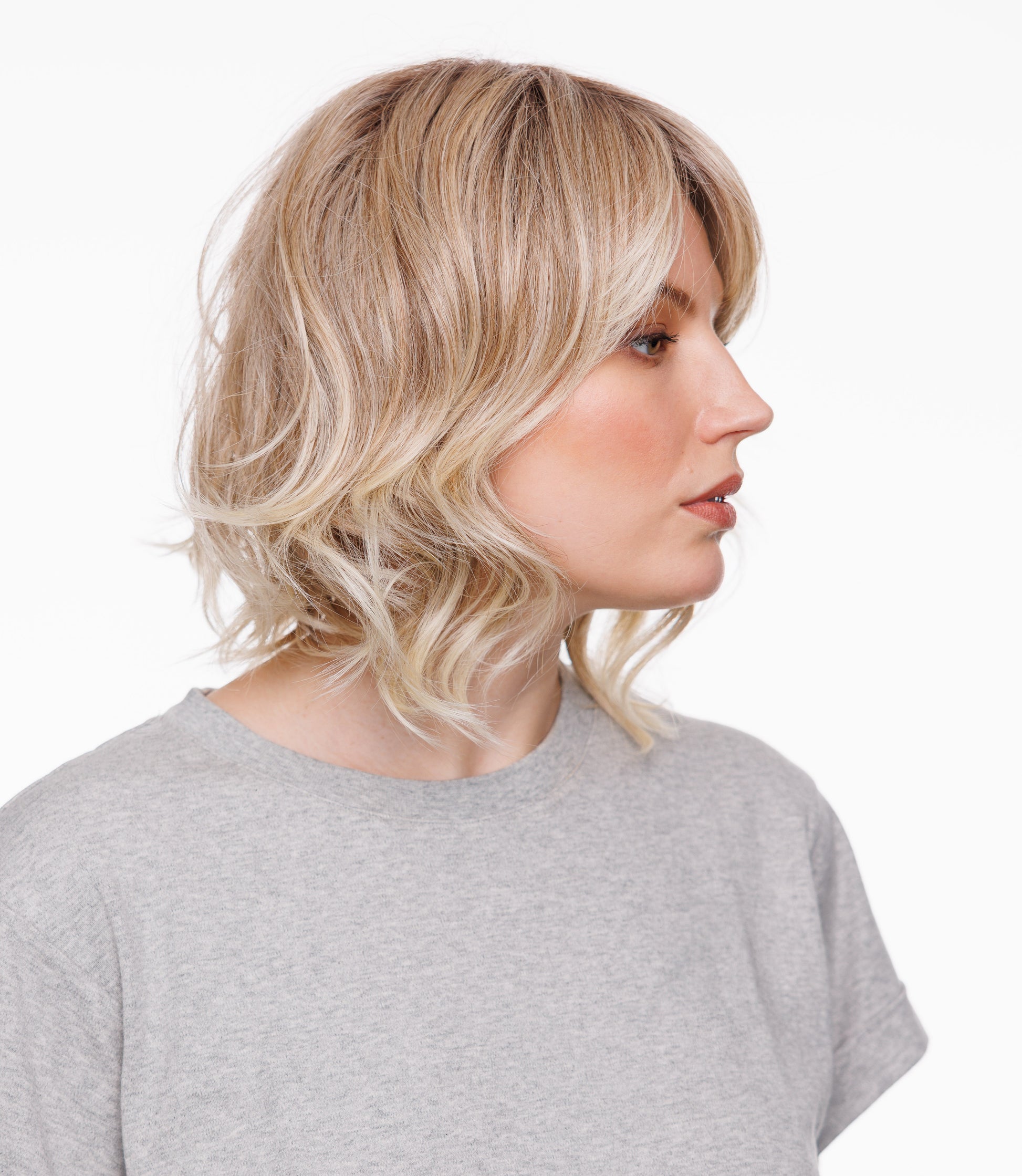 side view of Valentine wig 