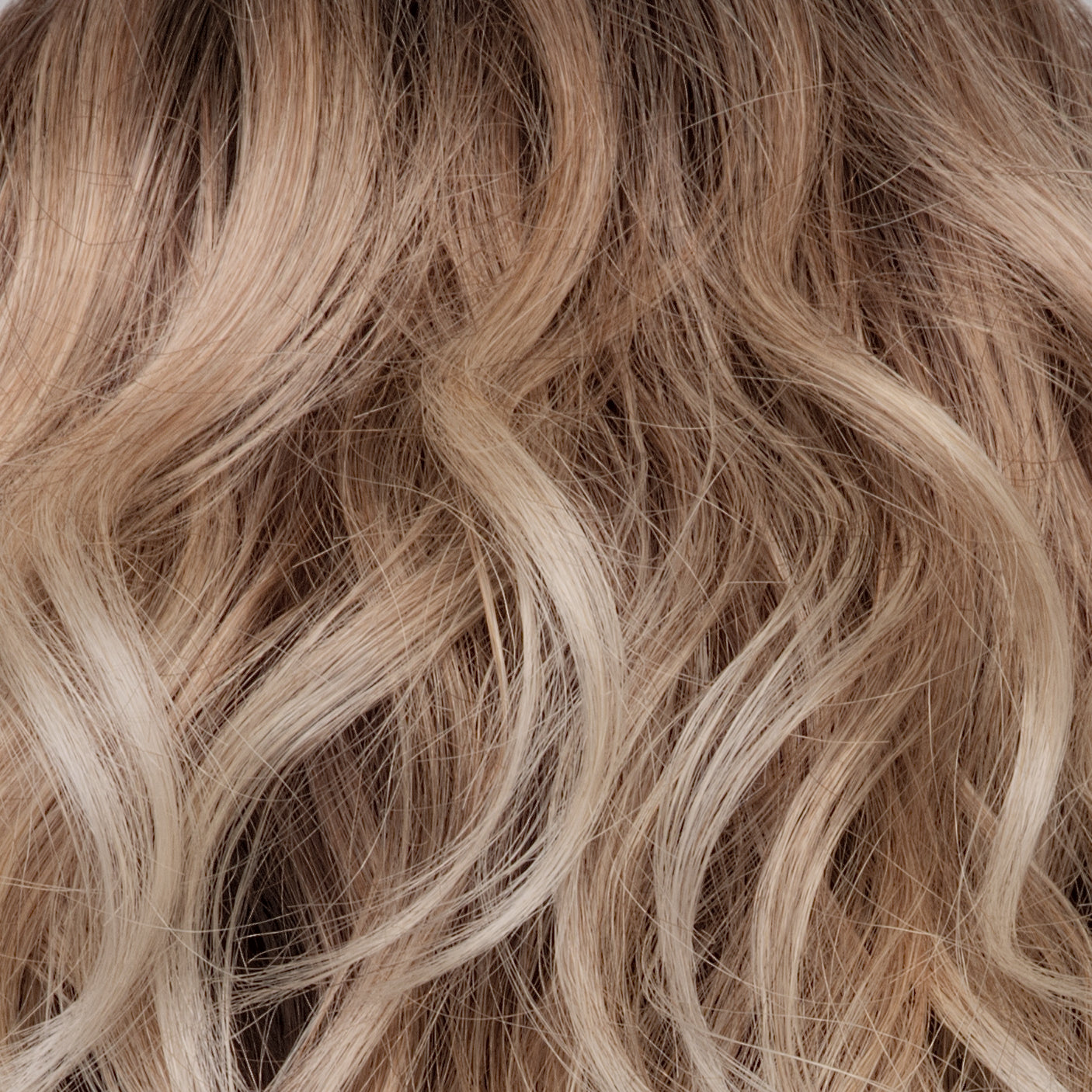 Close-up of wavy blonde hair