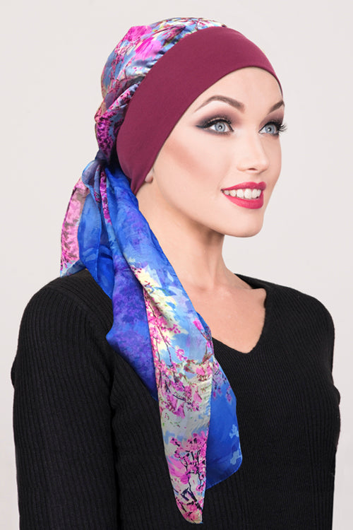 Elisa Scarf in Pink & Blue Mix - Headwear by Hairworld