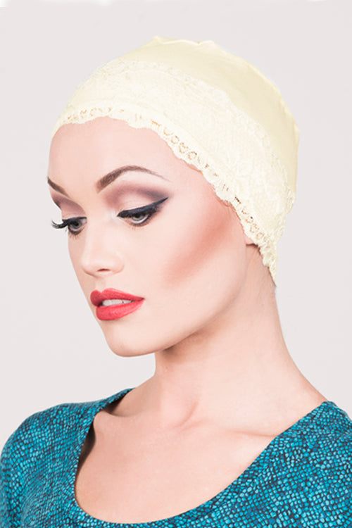 Lace Sleep Cap in Cream - Headwear by Hairworld